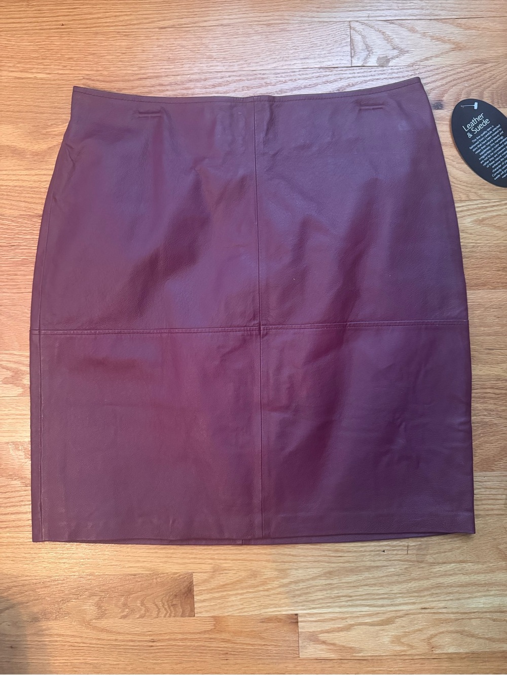 Newport News Burgundy Faux Leather Pencil Skirt